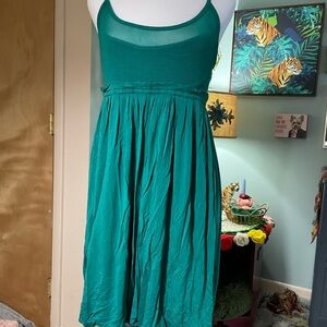 Women’s Teal Sleeveless Scoop Neck Bubble Dress